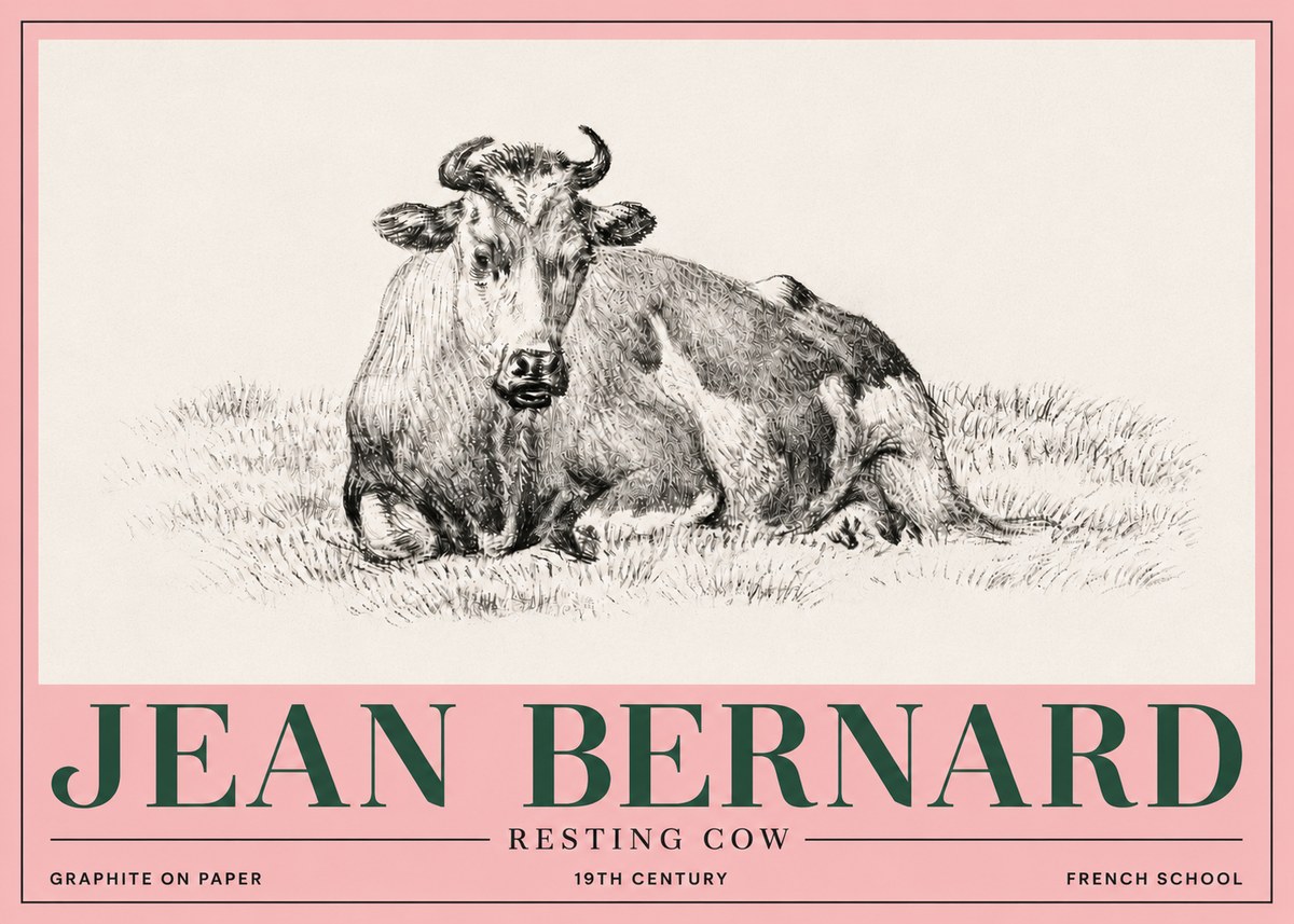 Jean Bernard Resting Cow V No5 - Poszter