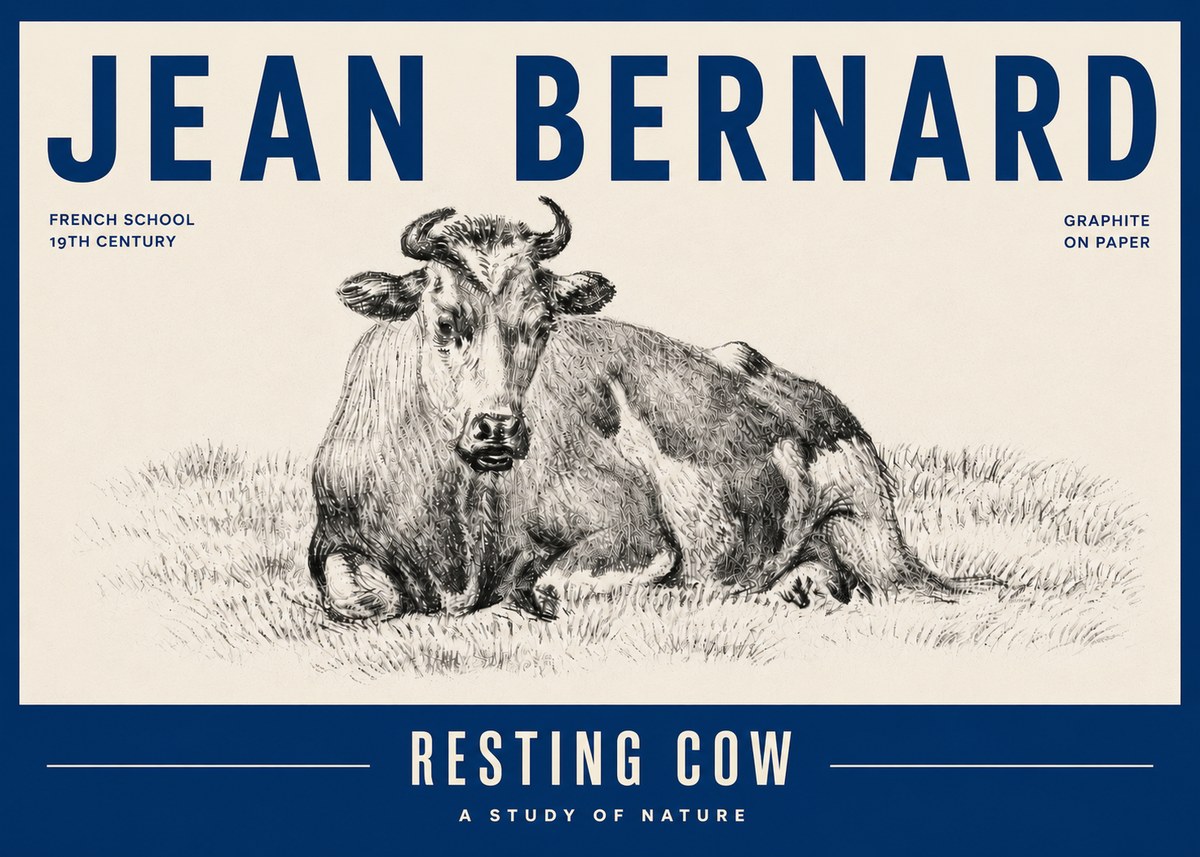 Jean Bernard Resting Cow V No6 - Poszter
