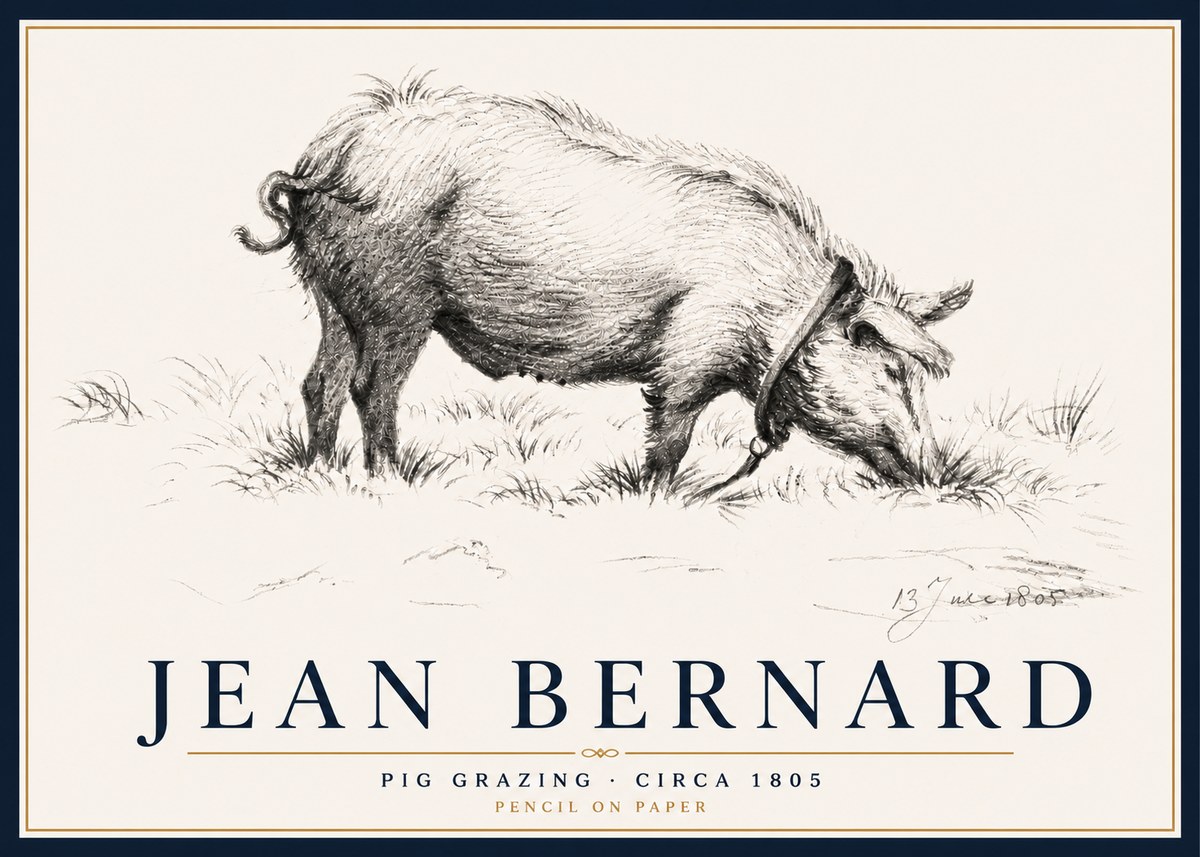 Jean Bernard Pig Grazing No5 - Poszter