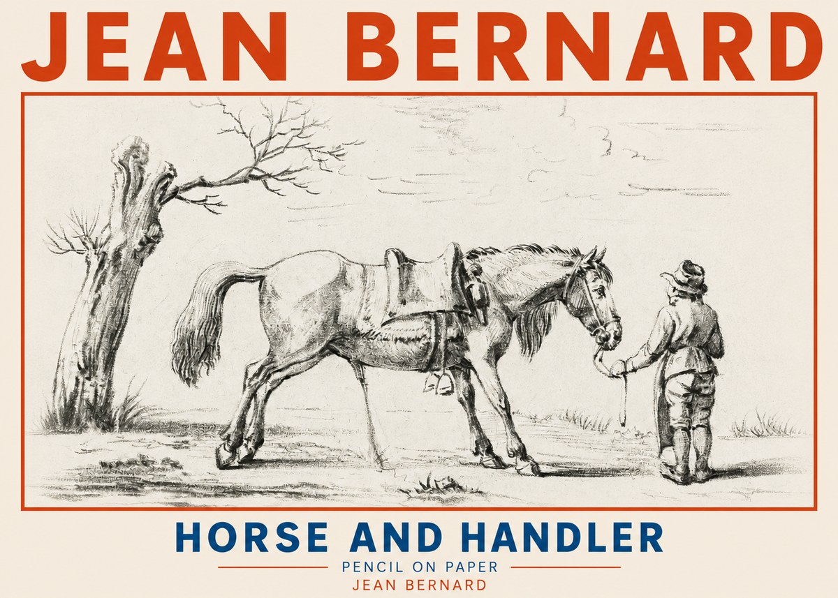 Jean Bernard Horse and Handler No2 - Poszter