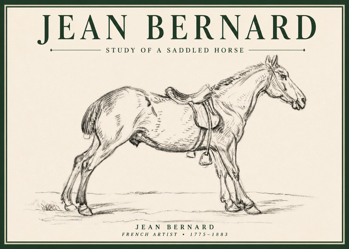 Jean Bernard Study of a Saddled Horse No4 - Poszter