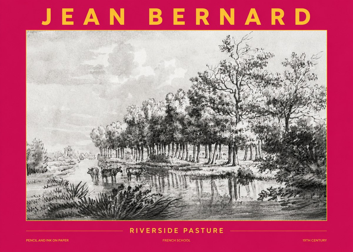 Jean Bernard Riverside Pasture No2 - Poszter
