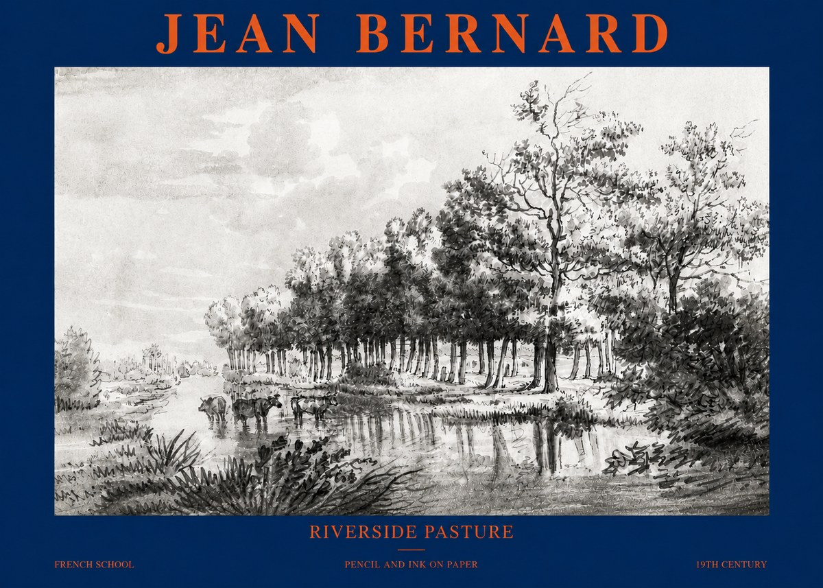 Jean Bernard Riverside Pasture No3 - Poszter
