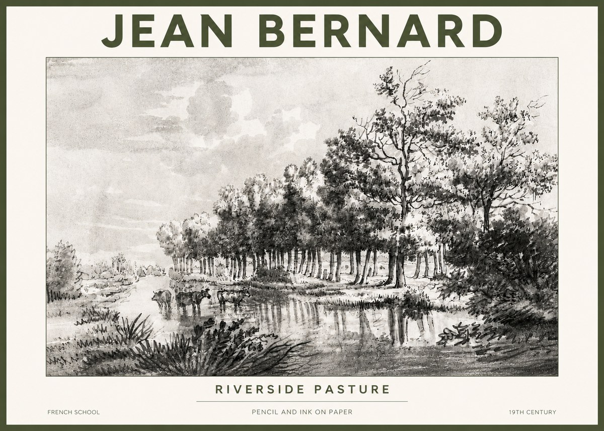 Jean Bernard Riverside Pasture No4 - Poszter