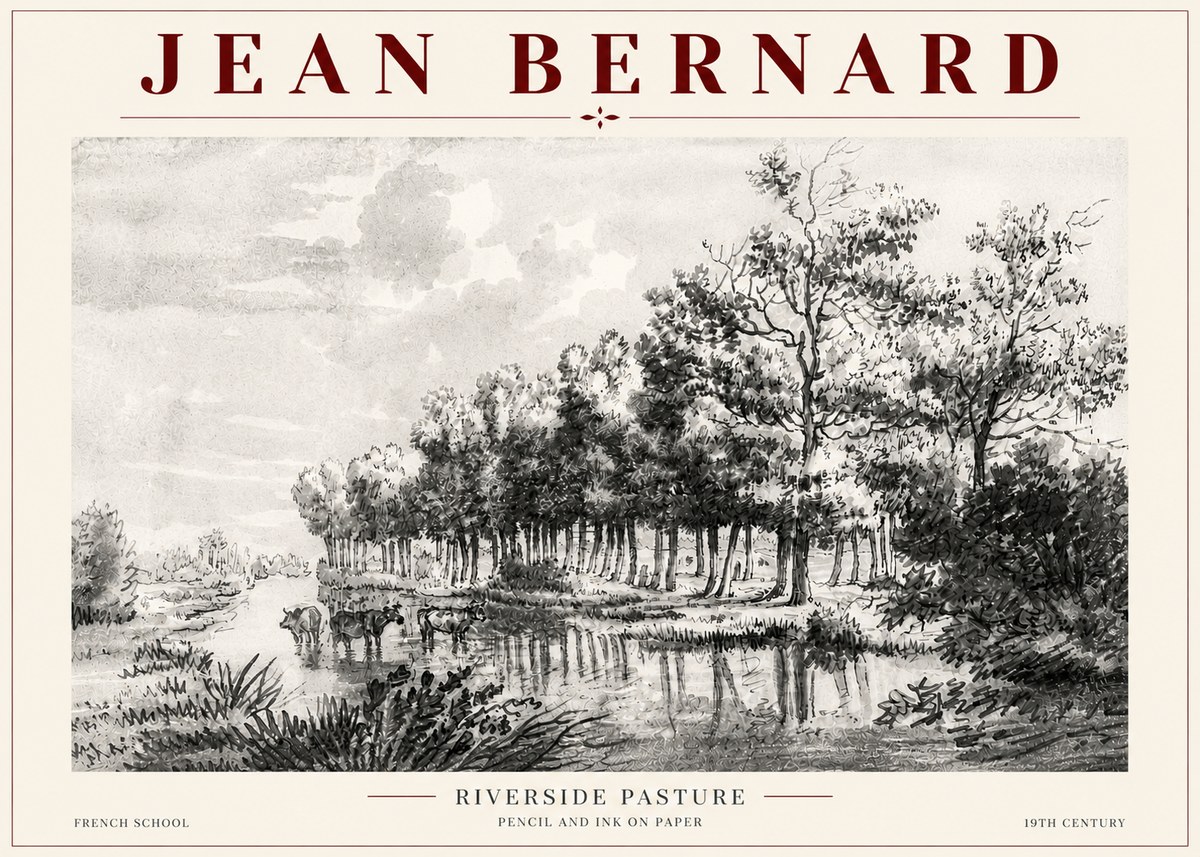 Jean Bernard Riverside Pasture No5 - Poszter