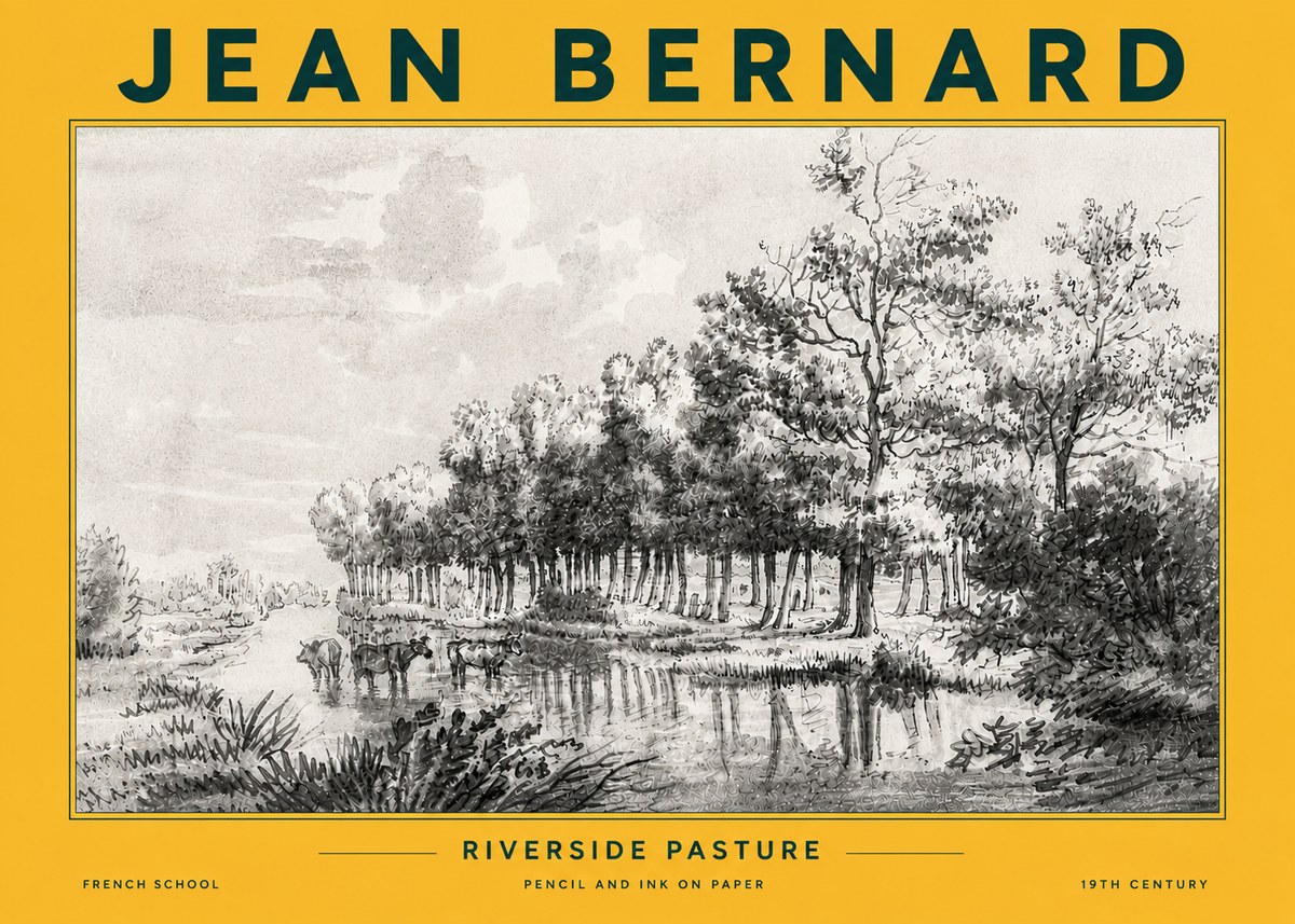 Jean Bernard Riverside Pasture No6 - Poszter