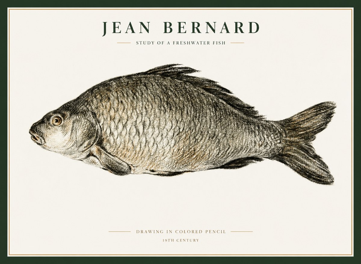 Jean Bernard Study of a Freshwater Fish No1 - Poszter