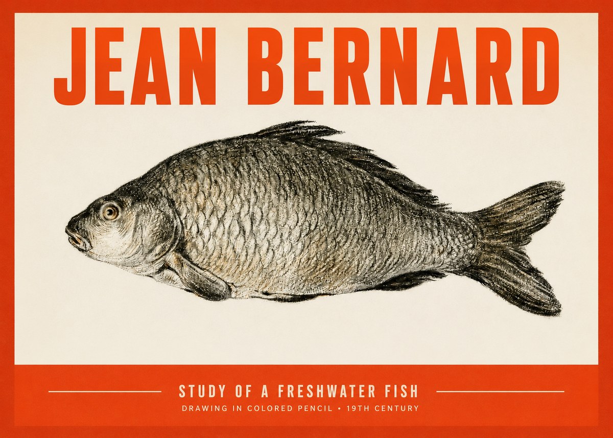 Jean Bernard Study of a Freshwater Fish No2 - Poszter