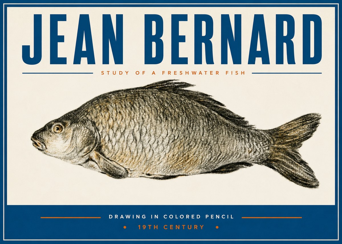 Jean Bernard Study of a Freshwater Fish No3 - Poszter