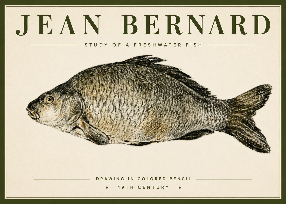 Jean Bernard Study of a Freshwater Fish No4 - Poszter