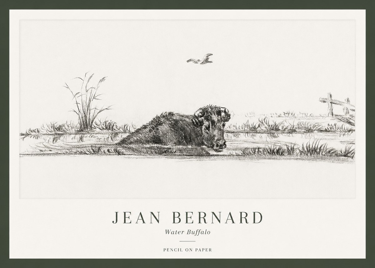Jean Bernard Study of a Water Buffalo No2 - Poszter
