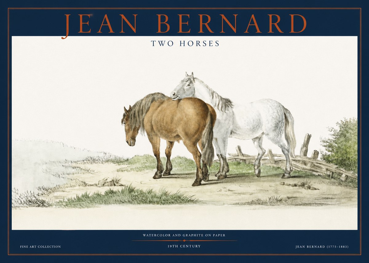Jean Bernard Two Horses II No2 - Poszter