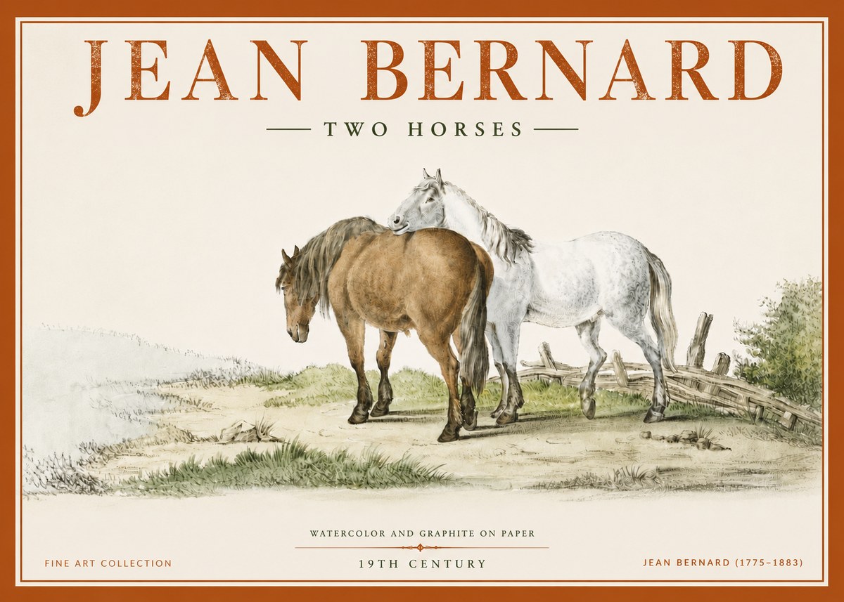 Jean Bernard Two Horses II No5 - Poszter
