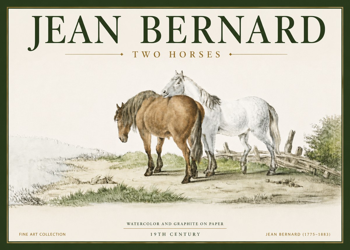 Jean Bernard Two Horses II No6 - Poszter