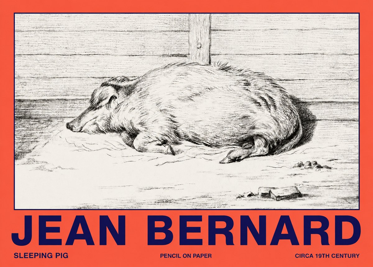 Jean Bernard Sleeping Pig I No2 - Poszter