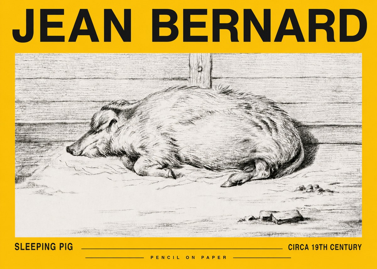 Jean Bernard Sleeping Pig I No5 - Poszter
