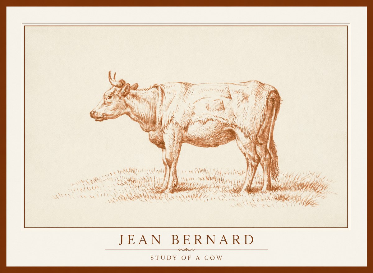 Jean Bernard Study of a Cow XIX No1 - Poszter