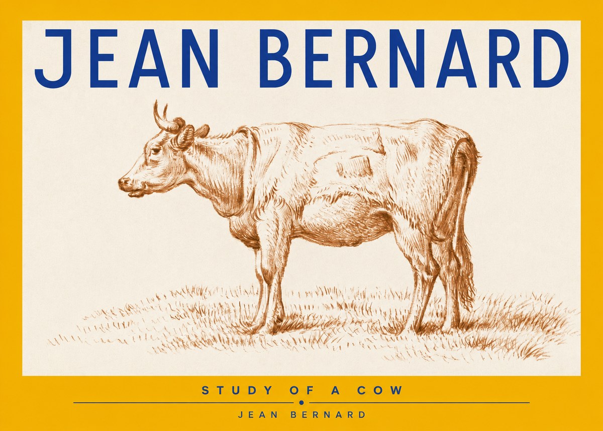 Jean Bernard Study of a Cow XIX No2 - Poszter