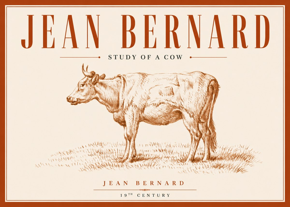 Jean Bernard Study of a Cow XIX No6 - Poszter