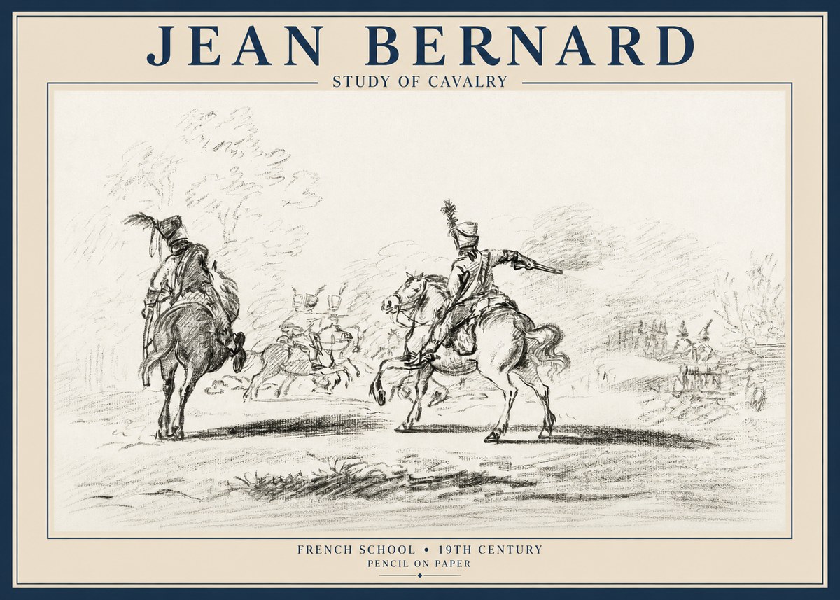 Jean Bernard Study of Cavalry No1 - Poszter