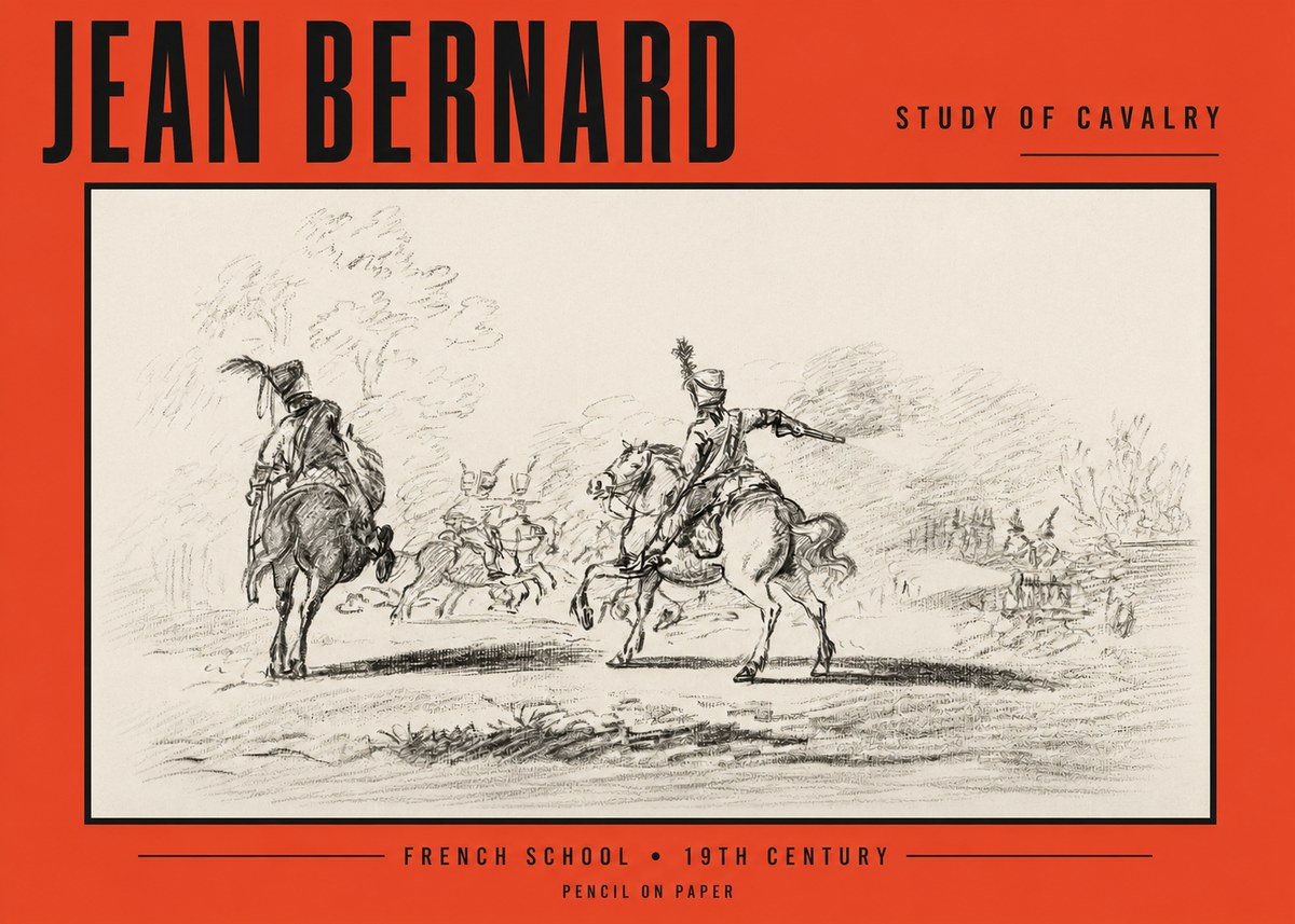 Jean Bernard Study of Cavalry No2 - Poszter