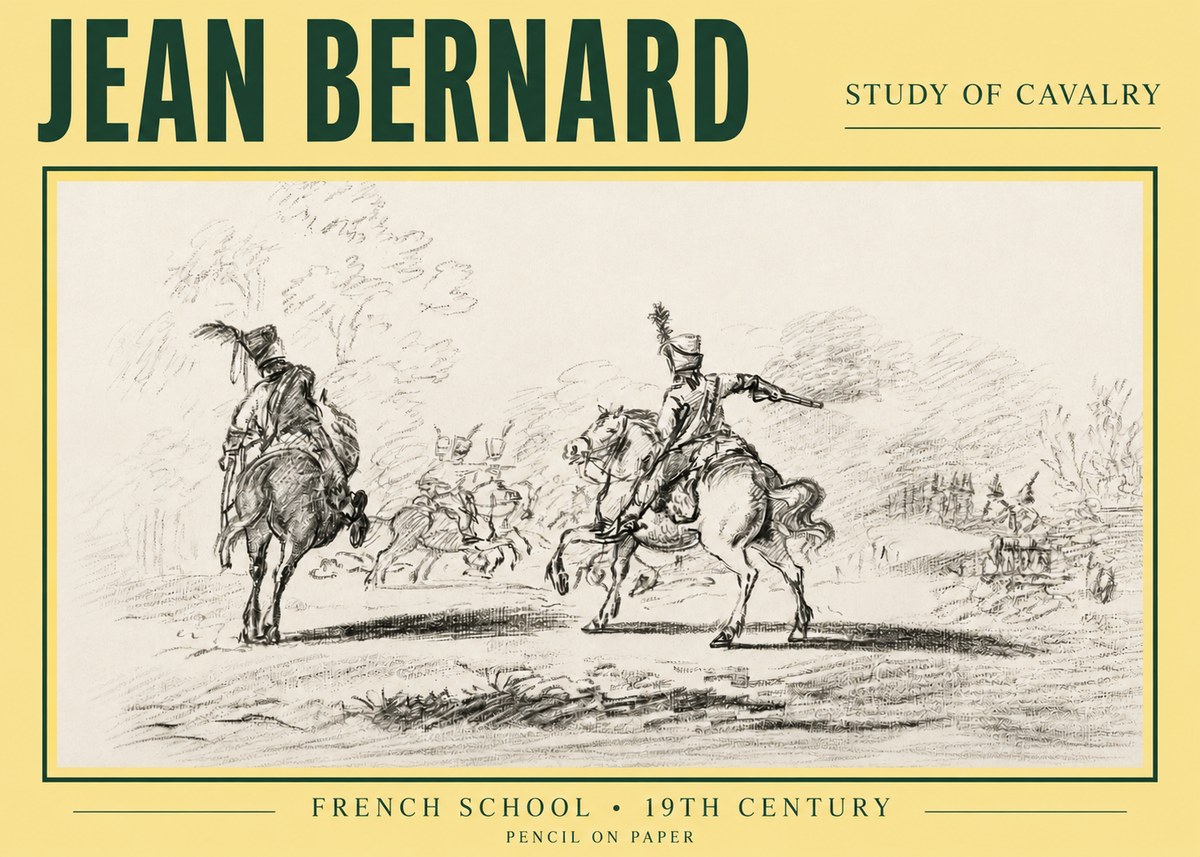 Jean Bernard Study of Cavalry No3 - Poszter
