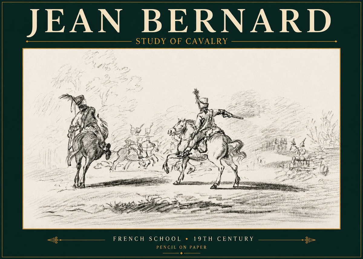 Jean Bernard Study of Cavalry No4 - Poszter
