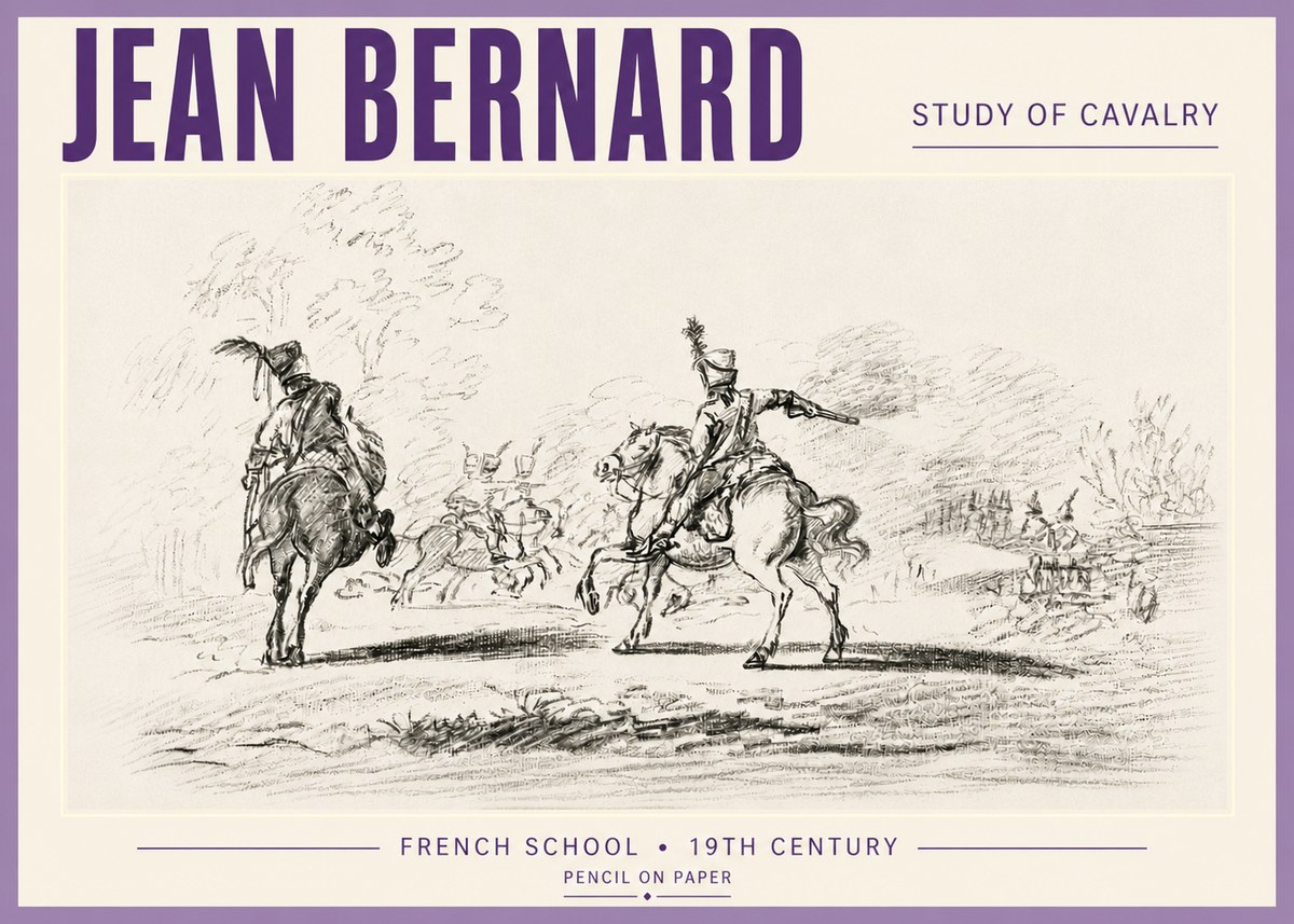 Jean Bernard Study of Cavalry No5 - Poszter