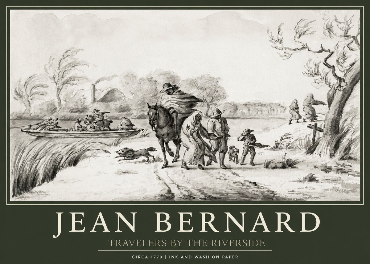 Jean Bernard Travelers by the Riverside No1 - Poszter