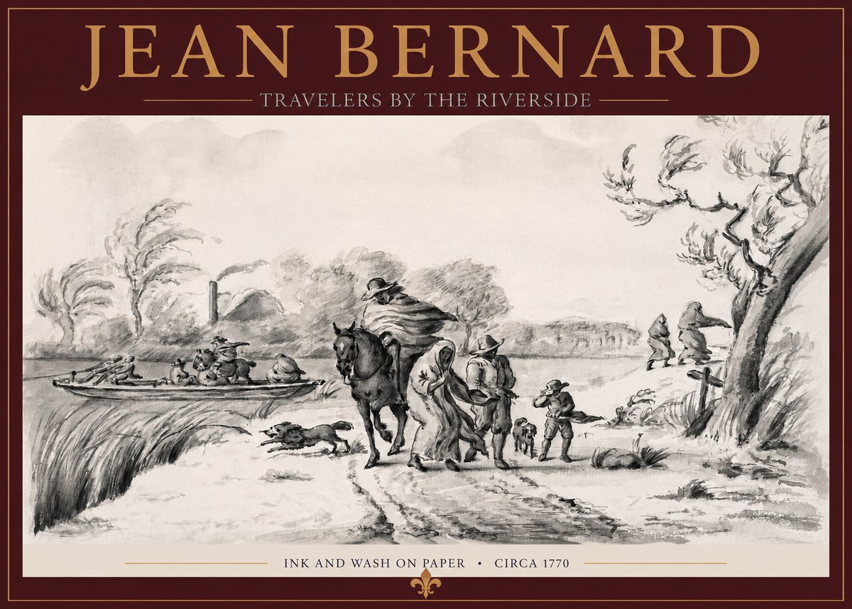 Jean Bernard Travelers by the Riverside No2 - Poszter