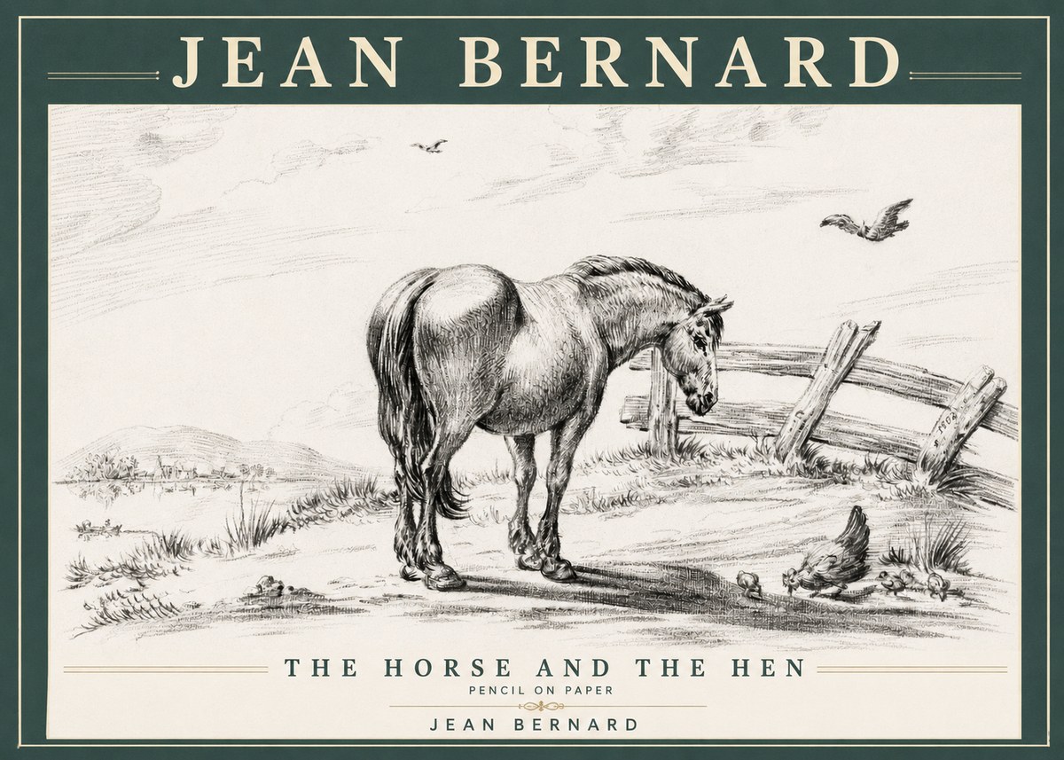 Jean Bernard Horse at the Fence No4 - Poszter