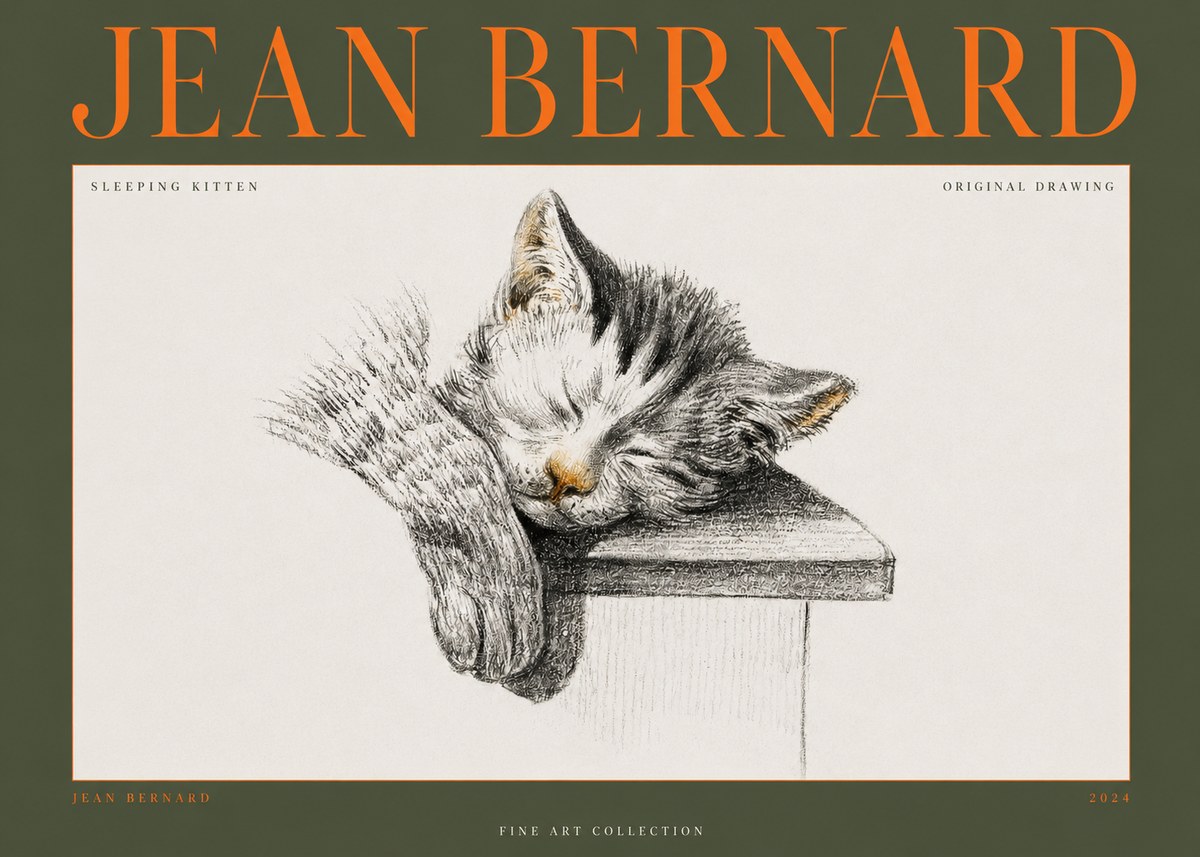 Jean Bernard Sleeping Kitten No2 - Poszter