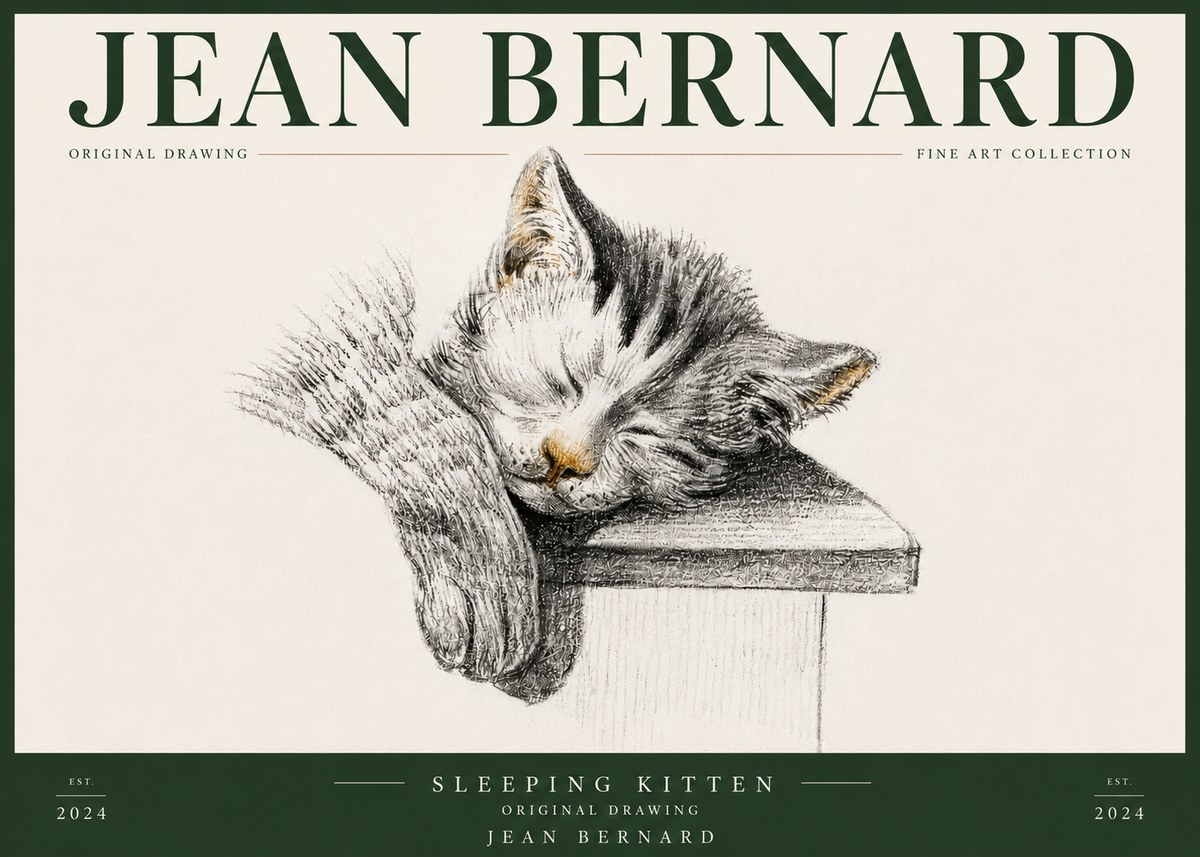 Jean Bernard Sleeping Kitten No5 - Poszter