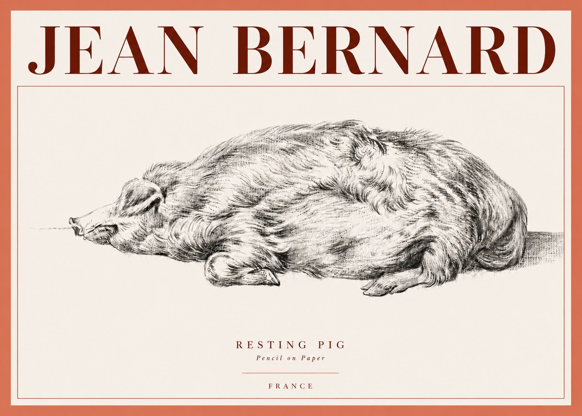 Jean Bernard Resting Pig II No4 - Poszter