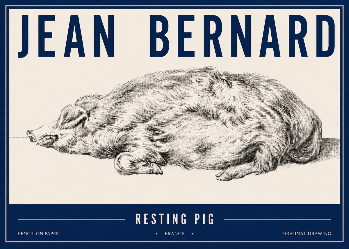 Jean Bernard Resting Pig II No5 - Poszter