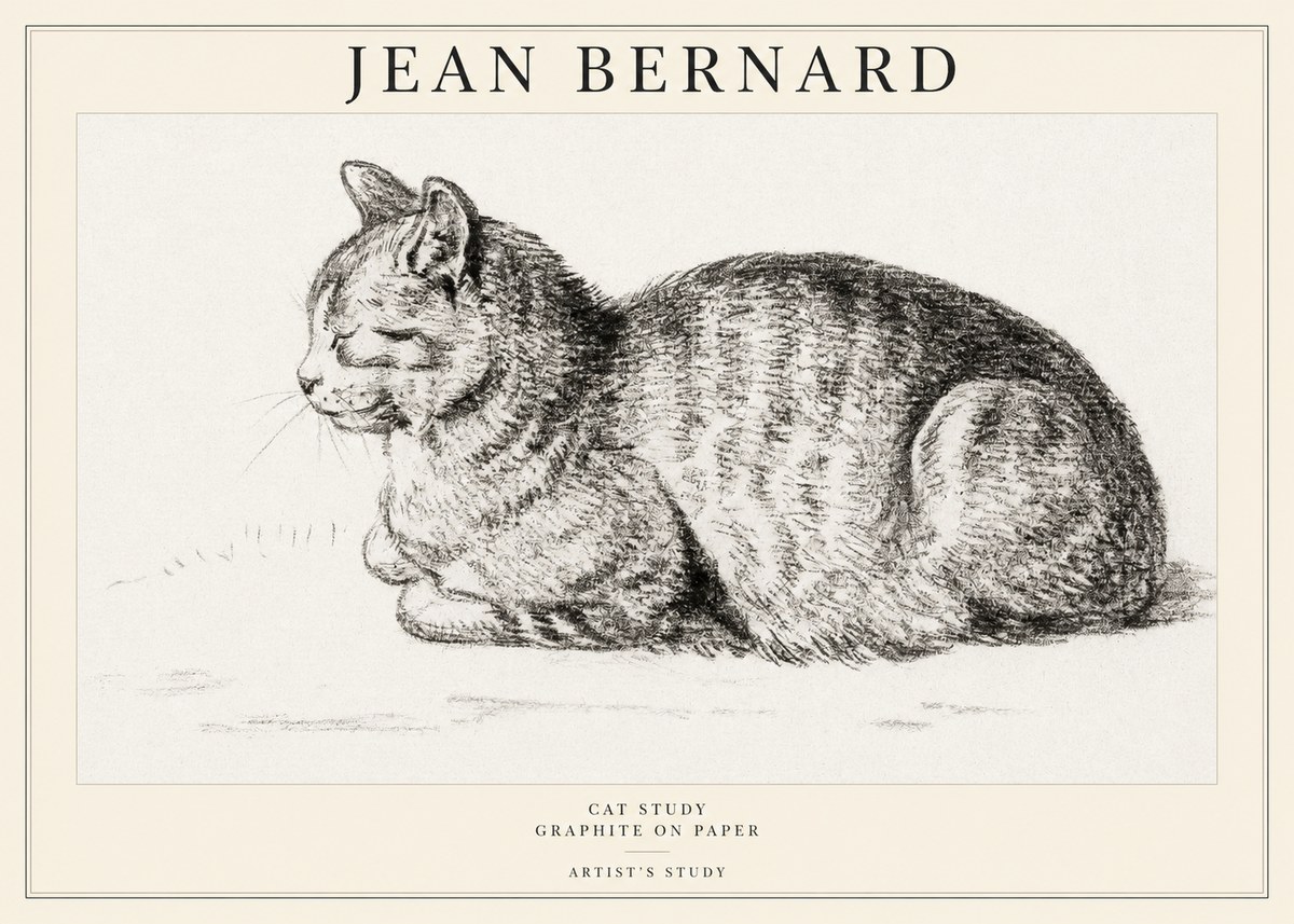 Jean Bernard Cat Study XII No1 - Poszter