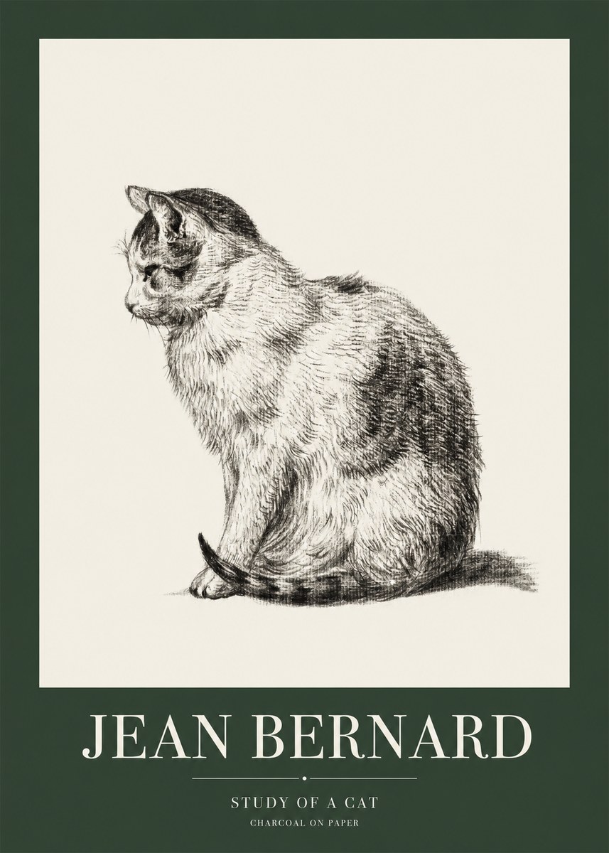 Jean Bernard Study of a Cat IV No1 - Poszter