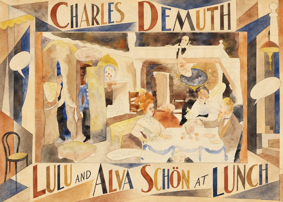 Charles Demuth Lulu and Alva Schön at Lunch No6 - Poszter