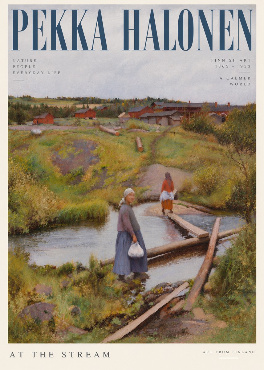 Pekka Halonen At the Stream No5 - Poszter