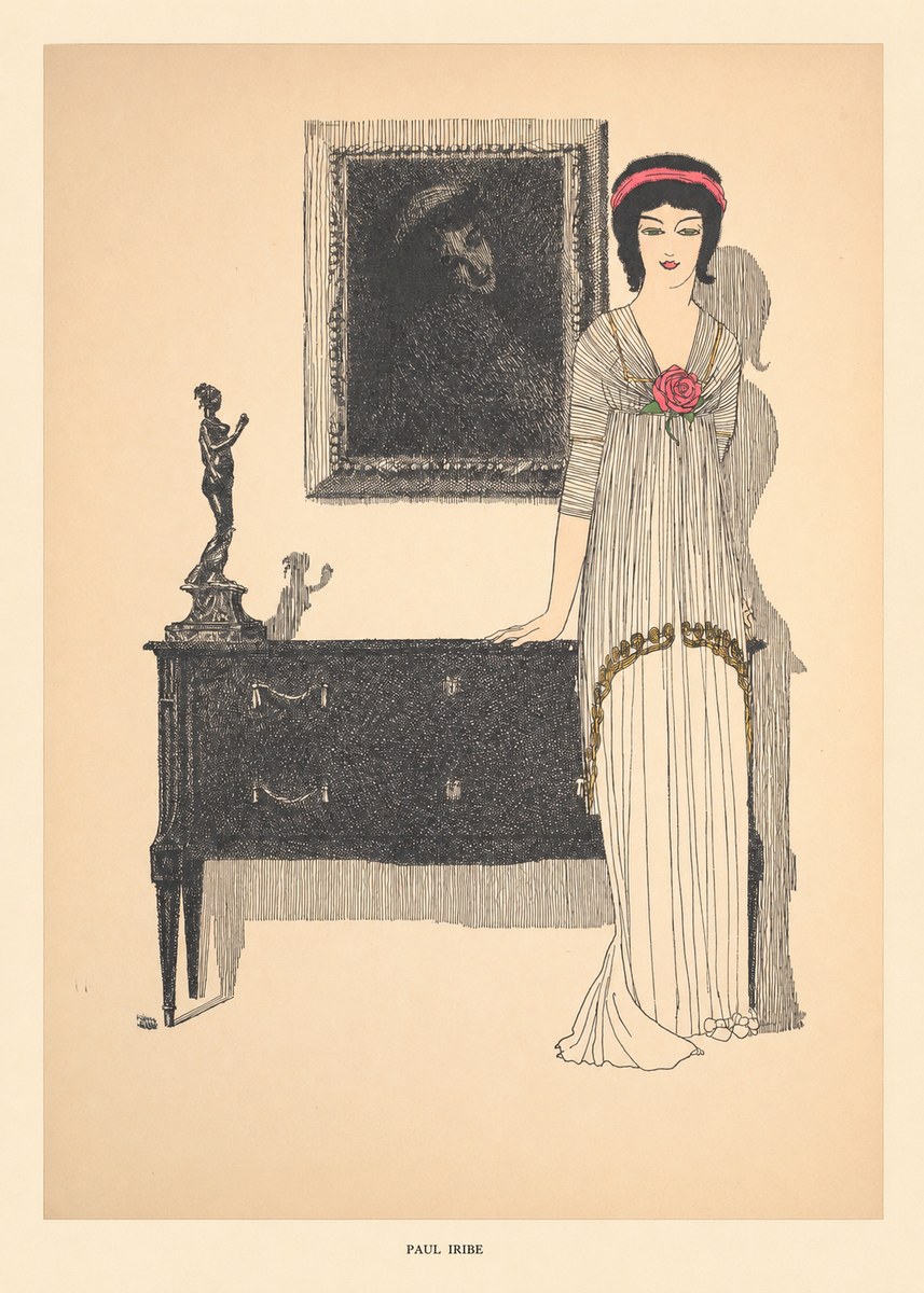 Paul Iribe Woman with Rose No5 - Poszter