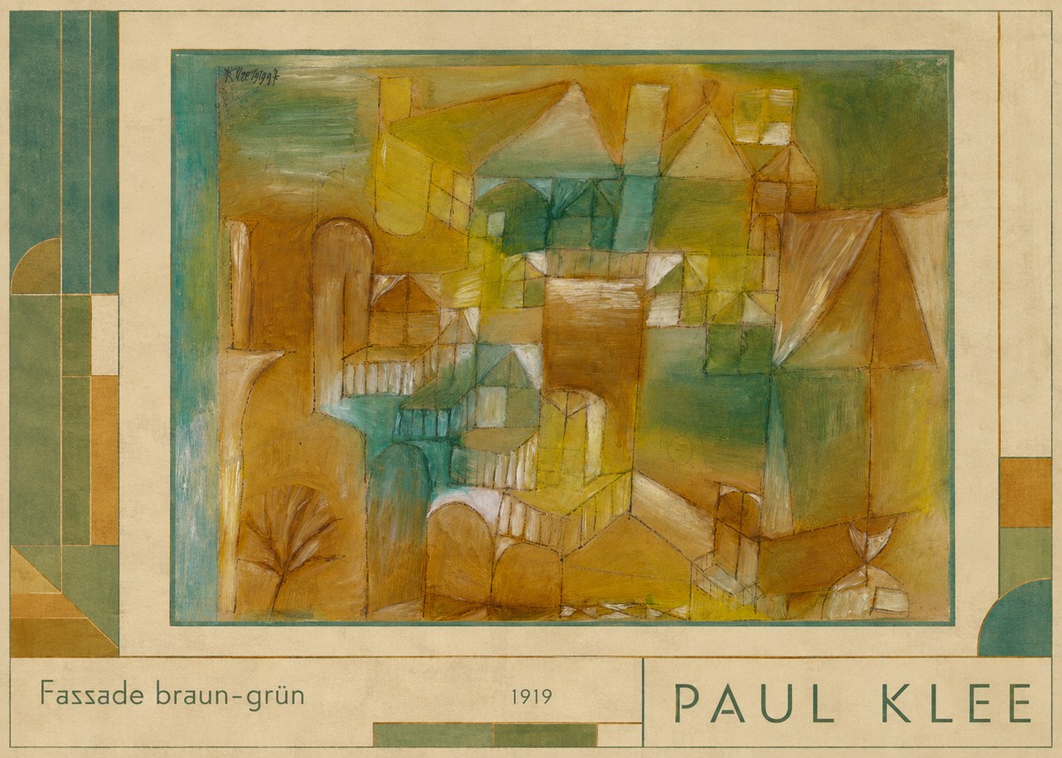 Paul Klee Fassade Braun-grün No1 - Poszter