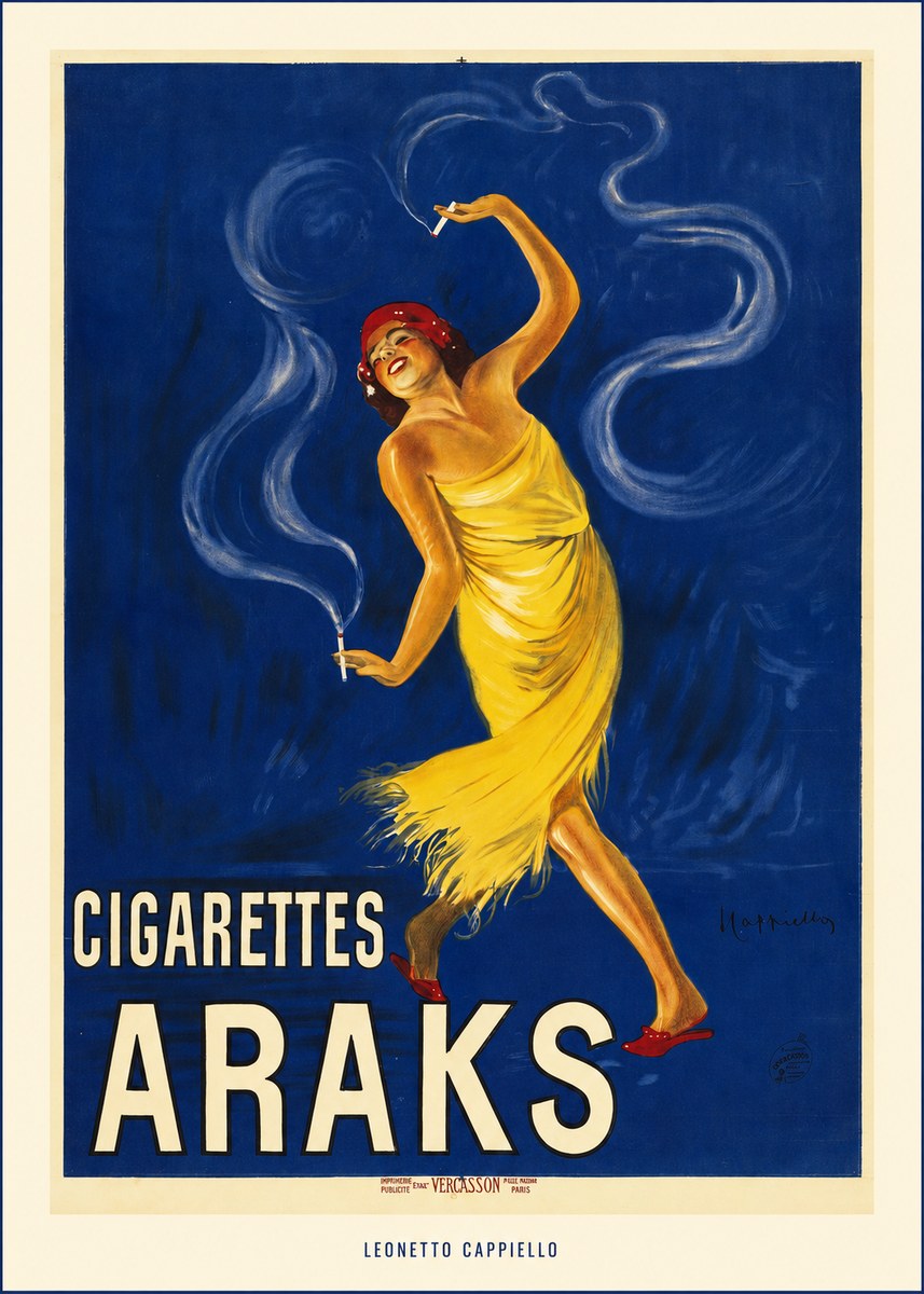 Leonetto Cappiello Cigarettes Araks No6 - Poszter