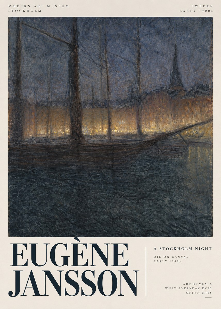 Eugène Jansson Evening on the Water No4 - Poszter