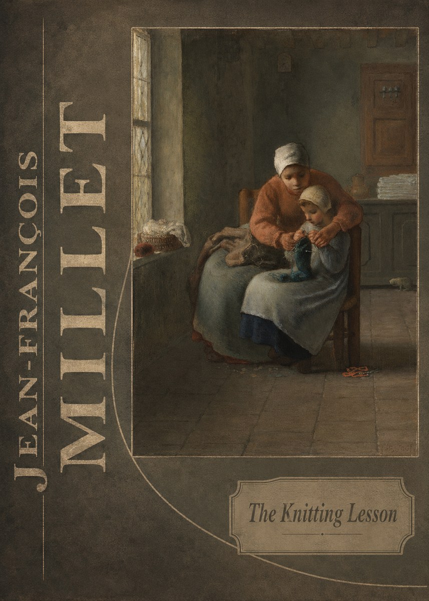 Jean-François Millet The Knitting Lesson II No6 - Poszter