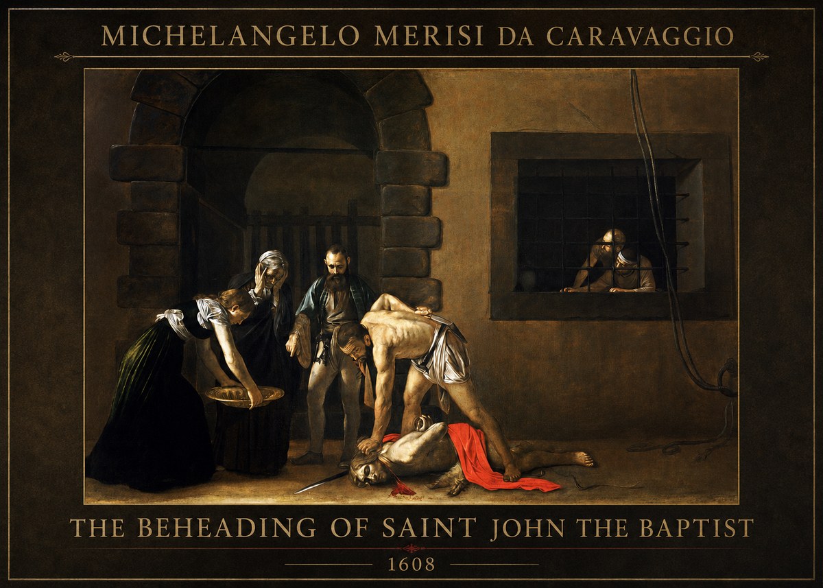 Michelangelo Merisi da Caravaggio The Beheading of Saint John the Baptist No1 - Poszter