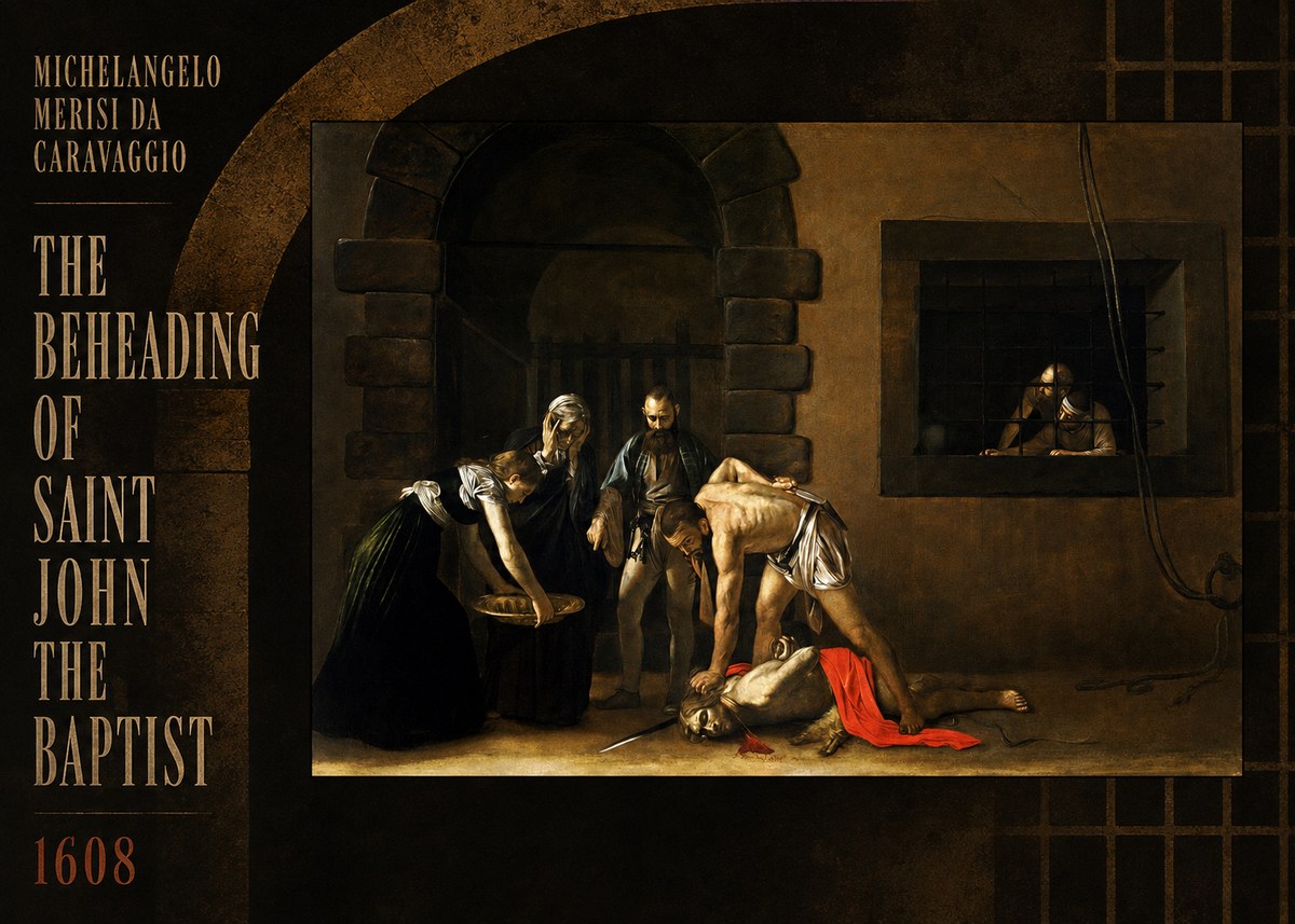 Michelangelo Merisi da Caravaggio The Beheading of Saint John the Baptist No2 - Poszter