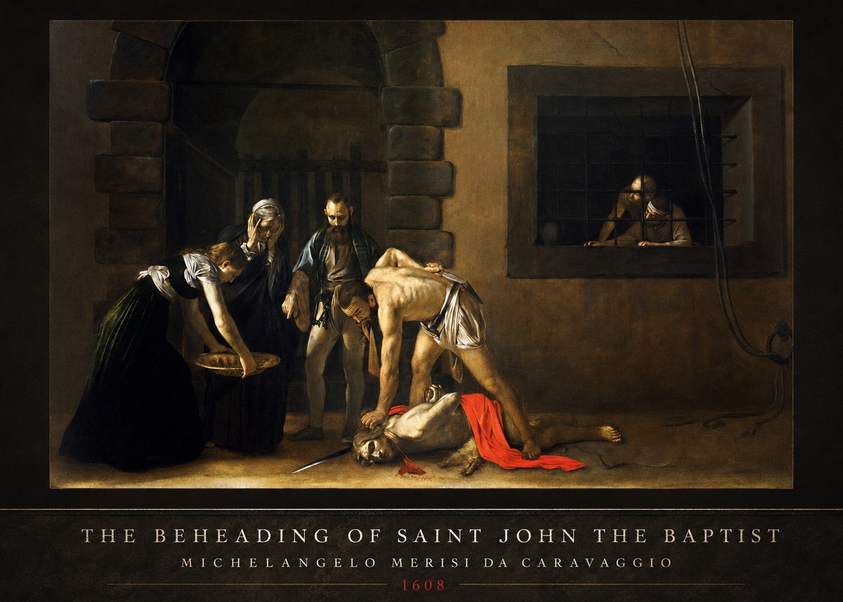 Michelangelo Merisi da Caravaggio The Beheading of Saint John the Baptist No3 - Poszter