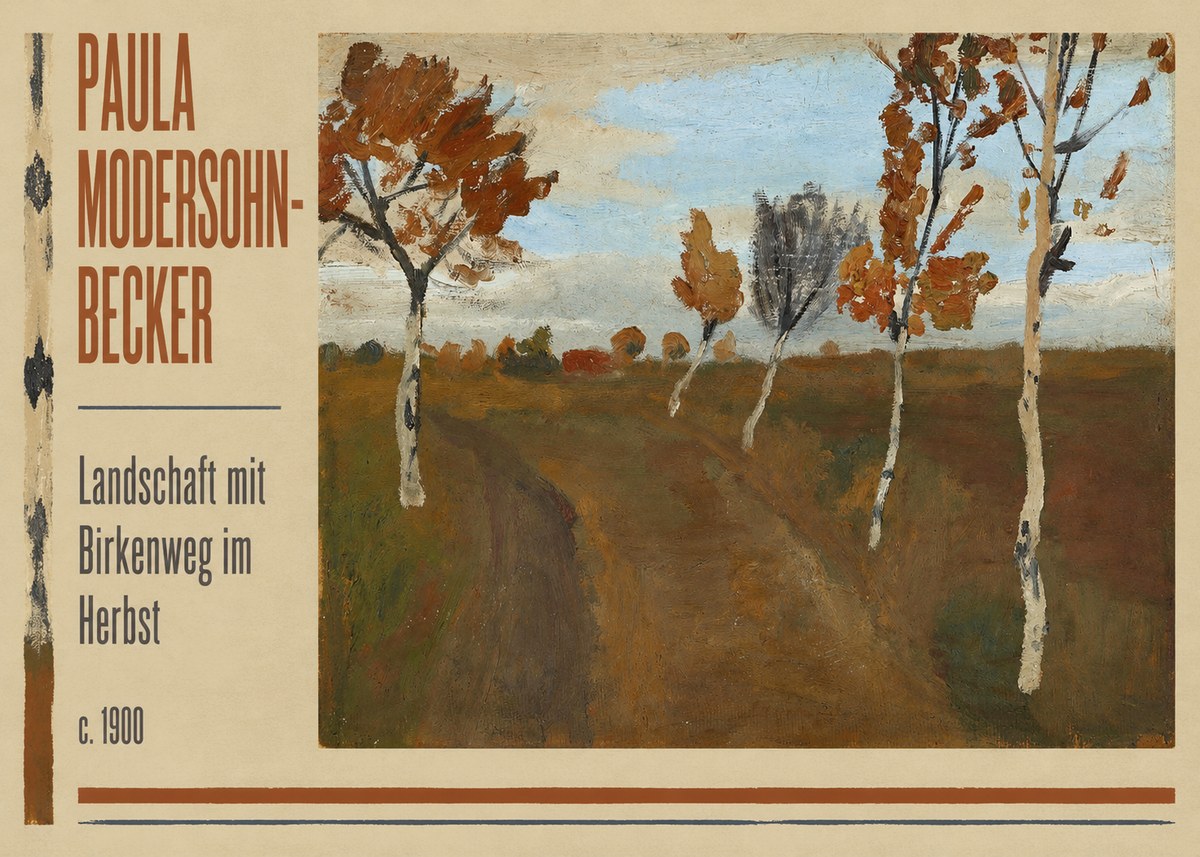Paula Modersohn-Becker Landschaft Mit Birkenweg Im Herbst No2 - Poszter