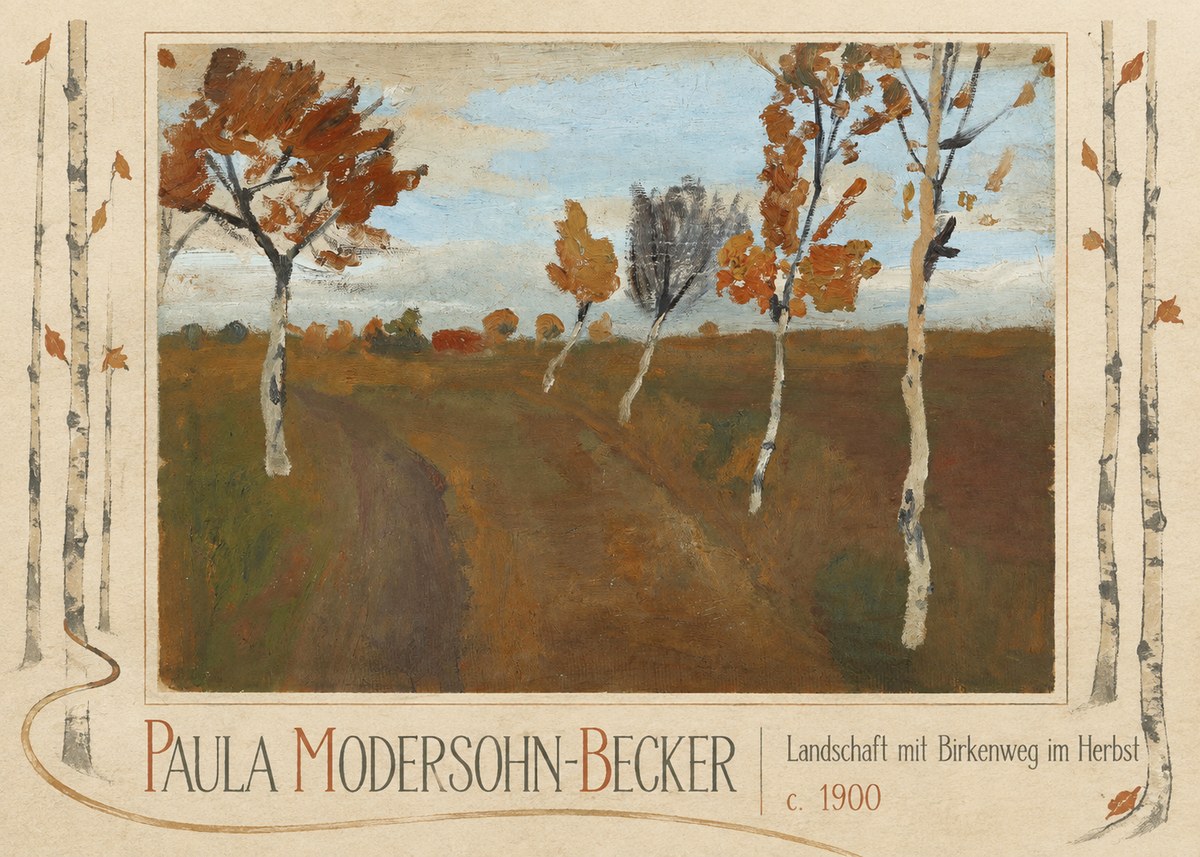 Paula Modersohn-Becker Landschaft Mit Birkenweg Im Herbst No3 - Poszter