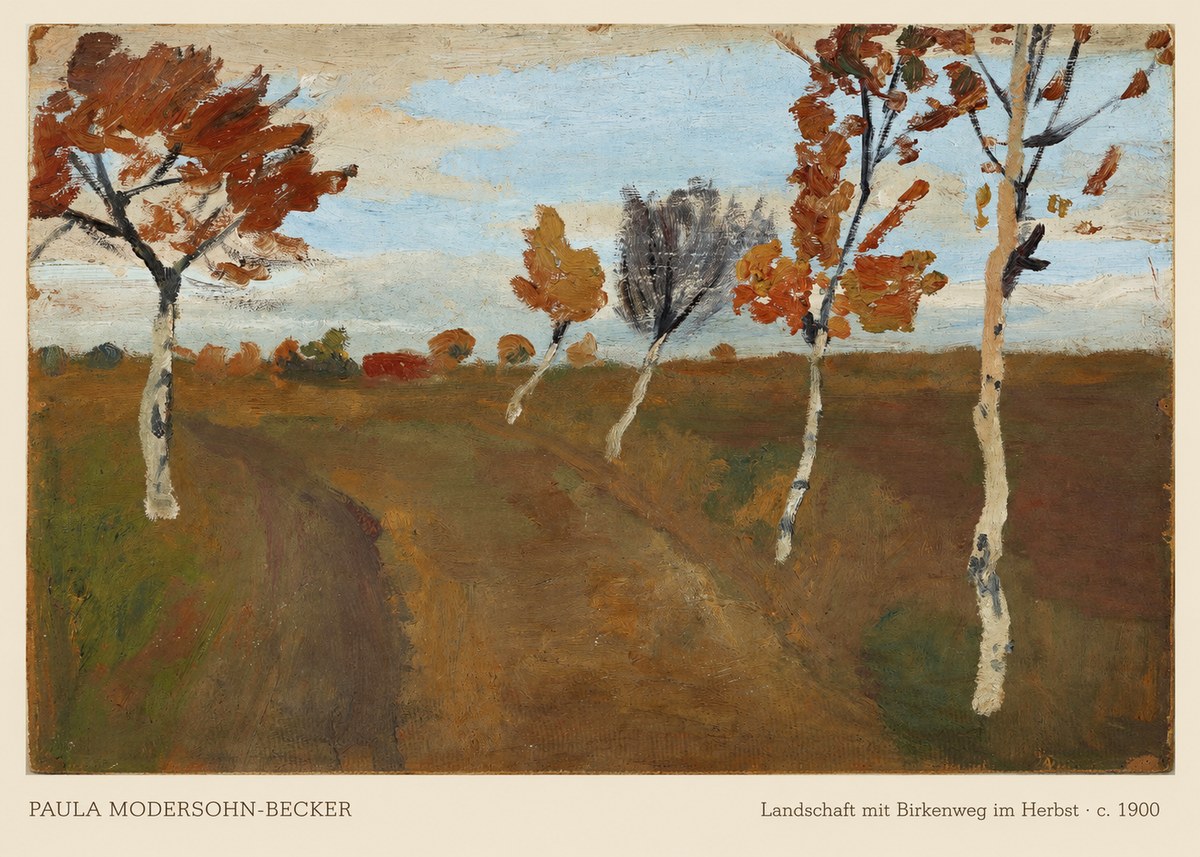 Paula Modersohn-Becker Landschaft Mit Birkenweg Im Herbst No6 - Poszter